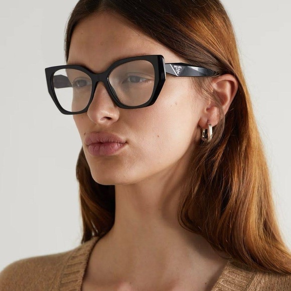 💯- New- Authentic Prada PR18WV 08Q101 Eyeglasses Dark Blue Crystal Cat E… - Picture 1 of 14